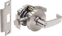 Sargent - Classroom Lever Lockset - 2-3/4" Back Set, Steel, Brushed Chrome Finish - Exact Tool & Supply