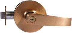 Sargent - Entry Lever Lockset - 2-3/4" Back Set, Steel, Satin Bronze Finish - Exact Tool & Supply