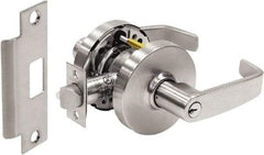 Sargent - Storeroom Lever Lockset - 2-3/4" Back Set, Steel, Brushed Chrome Finish - Exact Tool & Supply
