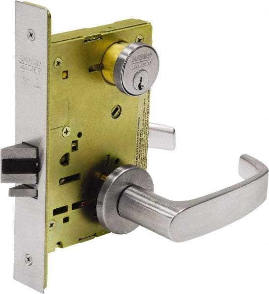Sargent - Classroom Lever Lockset - 2-3/4" Back Set, Steel, Brushed Chrome Finish - Exact Tool & Supply
