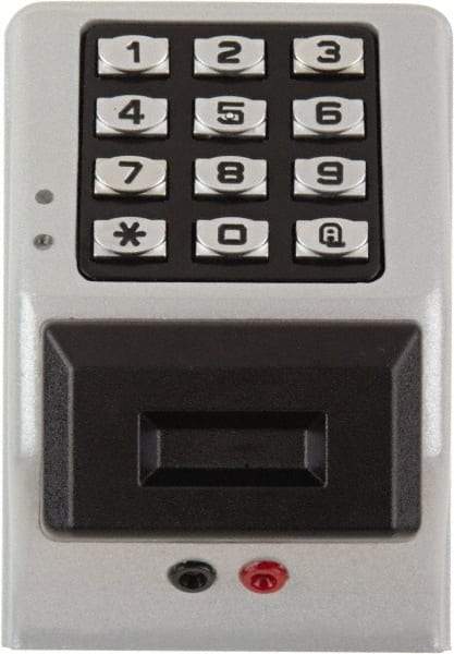 Alarm Lock - Combination Entry Lever Lockset - 2-3/4" Back Set, Steel, Silver Finish - Exact Tool & Supply