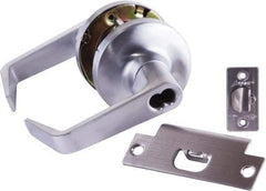 Arrow Lock - Storeroom Lever Lockset - 2-3/4" Back Set, Steel, Brushed Chrome Finish - Exact Tool & Supply