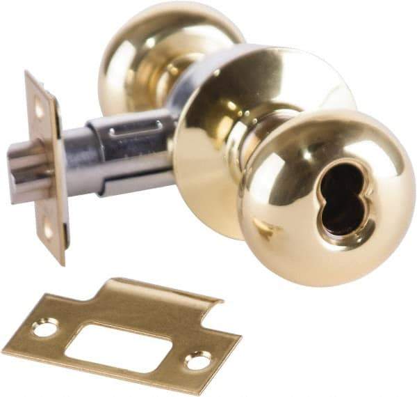 Arrow Lock - Entrance Lever Lockset - 2-3/4" Back Set, Steel, Bright Brass Finish - Exact Tool & Supply