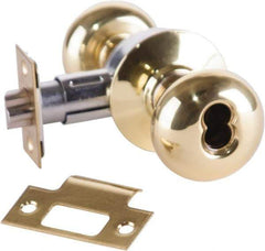 Arrow Lock - Entrance Lever Lockset - 2-3/4" Back Set, Steel, Bright Brass Finish - Exact Tool & Supply