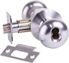 Arrow Lock - Entrance Lever Lockset - 2-3/4" Back Set, Steel, Brushed Chrome Finish - Exact Tool & Supply