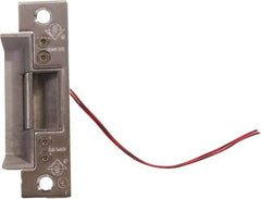 Adams Rite - 1.63" Long x 1" Wide, Satin Stainless Steel Finish, Electric Door Strike - 12 Volt, DC Power, Zinc Alloy - Exact Tool & Supply