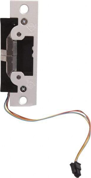 Adams Rite - 3.38" Long x 1" Wide, Clear Anodized Finish, Electric Door Strike - Field Selectable 12, 16, or 24 VAC/DC, VAC/VDC Power, Zinc Alloy - Exact Tool & Supply