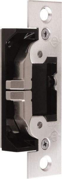Adams Rite - 3.38" Long x 1" Wide, Clear Anodized Finish, Electric Door Strike - Field Selectable 12, 16, or 24 VAC/DC, VAC/VDC Power, Zinc Alloy - Exact Tool & Supply