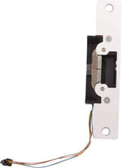 Adams Rite - 3.38" Long x 1" Wide, Clear Anodized Finish, Electric Door Strike - Field Selectable 12, 16, or 24 VAC/DC, VAC/VDC Power, Zinc Alloy - Exact Tool & Supply