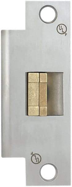 Securitron - 4.88" Long x 1-1/2" Wide, Stainless Steel Finish, Electric Door Strike - 24 VDC, Corded Power, Zinc Alloy - Exact Tool & Supply