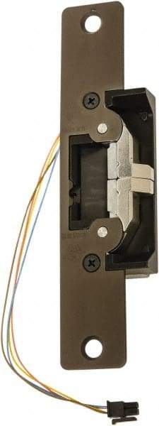 Adams Rite - 4.88" Long x 1-1/4" Wide, Dark Bronze Anodized Aluminum Finish, Electric Door Strike - 24 Volt, VDC Power, Zinc Alloy - Exact Tool & Supply
