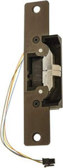 Adams Rite - 4.88" Long x 1-1/4" Wide, Dark Bronze Anodized Aluminum Finish, Electric Door Strike - 24 Volt, VDC Power, Zinc Alloy - Exact Tool & Supply