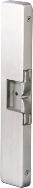 Hes - 9" Long x 1/2" Wide, Satin Stainless Steel Finish, Electric Door Strike - 12/24 VDC, VAC/VDC Power, Zinc Alloy - Exact Tool & Supply