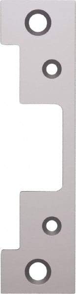 Hes - 4.88" Long x 1.06" Wide, Satin Stainless Steel Finish, Electric Door Strike Faceplate - 1, Electric Power, Zinc Alloy - Exact Tool & Supply