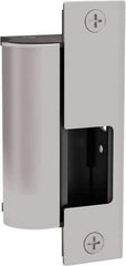 Hes - 4.88" Long x 2.06" Wide, Satin Stainless Steel Finish, Electric Door Strike - 12/24 Volt, VDC Power, Stainless Steel - Exact Tool & Supply