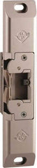 Adams Rite - 3.38" Long x 1" Wide, Clear Anodized Finish, Electric Door Strike - Field Selectable 12, 16, or 24 VAC/DC, AC/DC Power, Zinc Alloy - Exact Tool & Supply