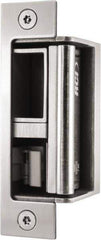 Rutherford - 4.88" Long x 1-1/4" Wide, Satin Stainless Steel Finish, Electric Door Strike - Field Selectable 12 or 24 VDC & 12-24 VAC, Corded Power, Zinc Alloy - Exact Tool & Supply