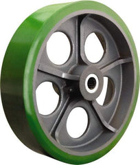 Hamilton - 20 Inch Diameter x 5 Inch Wide, Polyurethane on Cast Iron Caster Wheel - 9,000 Lb. Capacity, 5-1/4 Inch Hub Length, 3-1/4 Inch Axle Diameter, Plain Bore Bearing - Exact Tool & Supply