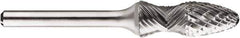 SGS Pro - 1/2" Cut Diam, 1/4" Shank Diam, Cylinder Head Double Cut Burr - Carbide, Flat End, 1" LOC, 1" OAL - Exact Tool & Supply
