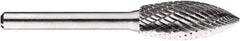 SGS Pro - 1/2" Cut Diam, 1/4" Shank Diam, Tree Head Double Cut Burr - Carbide, Point End, 1-1/4" LOC, 1-1/4" OAL - Exact Tool & Supply