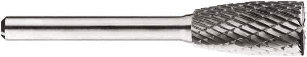 SGS Pro - 1/2" Cut Diam, 1/4" Shank Diam, Cylinder with End Cut Head Double Cut Burr - Carbide, End Cut End, 1" LOC, 1" OAL - Exact Tool & Supply