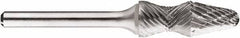 SGS Pro - 1/2" Cut Diam, 1/4" Shank Diam, Taper Head Double Cut Burr - Carbide, Radius End, 1-1/4" LOC, 1-1/4" OAL - Exact Tool & Supply