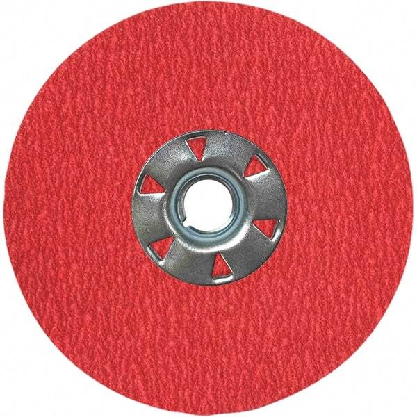 VSM - 4-1/2" Diam 7/8" Hole 24 Grit Fiber Disc - Very Coarse Grade, Ceramic, 13,000 Max RPM, Series XF870 - Exact Tool & Supply
