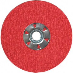 VSM - 4-1/2" Diam 7/8" Hole 24 Grit Fiber Disc - Very Coarse Grade, Ceramic, 13,000 Max RPM, Series XF870 - Exact Tool & Supply