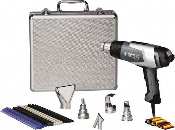 Steinel - 120 to 1,150°F Heat Setting, 4 to 13 CFM Air Flow, Heat Gun Kit - 120 Volts, 13.3 Amps, 1,600 Watts, 6' Cord Length - Exact Tool & Supply