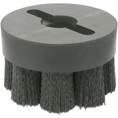 Weiler - 4" 120 Grit Ceramic Crimped Disc Brush - Fine Grade, Drive Arbor Connector, 1-1/2" Trim Length, 1-1/4" Arbor Hole - Exact Tool & Supply