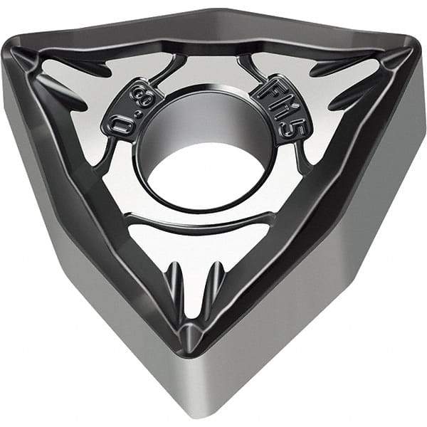 Walter - WNMG FM5 Grade WSM10S Turning Insert - TiAlN+Al2O3+(Al) Finish, 80° Trigon, 9.53mm Inscr Circle, 4.76mm Thick, 0.4mm Corner Radius - Exact Tool & Supply