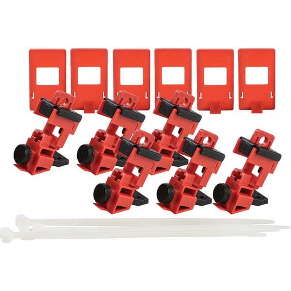 Brady - Pack of 6 Single-Pole Circuit Breaker Lockouts - Exact Tool & Supply