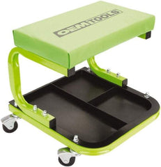 OEM Tools - 330 Lb Capacity, 4 Wheel Creeper Seat with Tray - Steel, 14-1/4" High x 14" Wide - Exact Tool & Supply