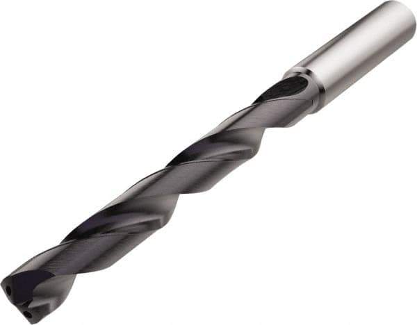 Seco - 7mm 140° Solid Carbide Jobber Drill - TiAlN Finish, Right Hand Cut, Spiral Flute, Straight Shank, 110mm OAL, Cone Relief Point - Exact Tool & Supply