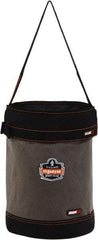 Ergodyne - 1 Pocket Gray & Black Canvas Tool Bucket - 12-1/2" Wide x 12-1/2" Deep x 17" High - Exact Tool & Supply