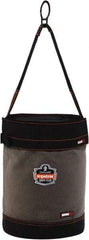 Ergodyne - 1 Pocket Gray & Black Canvas Tool Bucket - 12-1/2" Wide x 12-1/2" Deep x 17" High - Exact Tool & Supply