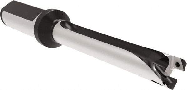 Allied Machine and Engineering - Series 14, 14 to 14.99mm Diam, 20mm Diam Straight Shank with Flange, Straight Flute Spade Drill - 104.9mm Max Depth, 184.8mm OAL, Standard Length, Through Coolant - Exact Tool & Supply