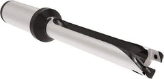 Allied Machine and Engineering - Series 14, 14 to 14.99mm Diam, 3/4" Diam Straight Shank with Flange, Straight Flute Spade Drill - 4-9/64" Max Depth, 5.207" Body Length, 7-11/32" OAL, Standard Length, Through Coolant - Exact Tool & Supply