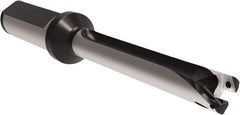 Allied Machine and Engineering - Series 13, 13 to 13.99mm Diam, 20mm Diam Straight Shank with Flange, Straight Flute Spade Drill - 97.9mm Max Depth, 177.4mm OAL, Standard Length, Through Coolant - Exact Tool & Supply
