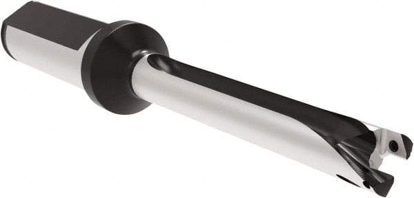 Allied Machine and Engineering - Series 12, 12 to 12.99mm Diam, 3/4" Diam Straight Shank with Flange, Straight Flute Spade Drill - 5.1142" Max Depth, 6.199" Body Length, 8-5/16" OAL, Long Length, Through Coolant - Exact Tool & Supply