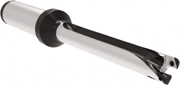 Allied Machine and Engineering - Series 11, 11 to 11.99mm Diam, 5/8" Diam Straight Shank with Flange, Straight Flute Spade Drill - 4-23/32" Max Depth, 5.76" Body Length, 7-23/32" OAL, Long Length, Through Coolant - Exact Tool & Supply