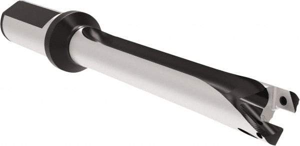 Allied Machine and Engineering - Series 20, 20 to 21.99mm Diam, 25mm Diam Straight Shank with Flange, Straight Flute Spade Drill - 219.9mm Max Depth, 312.8mm OAL, Long Length, Through Coolant - Exact Tool & Supply