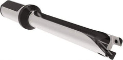 Allied Machine and Engineering - Series 20, 20 to 21.99mm Diam, 25mm Diam Straight Shank with Flange, Straight Flute Spade Drill - 219.9mm Max Depth, 312.8mm OAL, Long Length, Through Coolant - Exact Tool & Supply