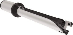 Allied Machine and Engineering - Series 20, 20 to 21.99mm Diam, 25mm Diam Straight Shank with Flange, Straight Flute Spade Drill - 219.9mm Max Depth, 312.8mm OAL, Long Length, Through Coolant - Exact Tool & Supply