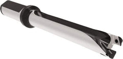 Allied Machine and Engineering - Series 16, 16 to 16.99mm Diam, 20mm Diam Straight Shank with Flange, Straight Flute Spade Drill - 118.9mm Max Depth, 202.1mm OAL, Standard Length, Through Coolant - Exact Tool & Supply