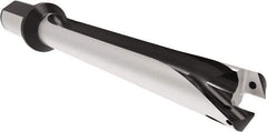 Allied Machine and Engineering - Series 32, 32 to 35mm Diam, 1-1/2" Diam Straight Shank with Flange, Straight Flute Spade Drill - 9-41/64" Max Depth, 14.5689" OAL, Standard Length, Through Coolant - Exact Tool & Supply