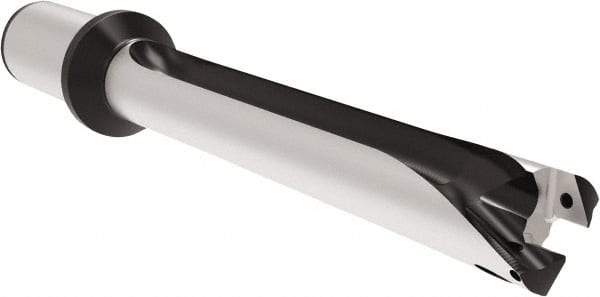 Allied Machine and Engineering - Series 32, 32 to 35mm Diam, 1-1/2" Diam Straight Shank with Flange, Straight Flute Spade Drill - 9-41/64" Max Depth, 14.5689" OAL, Standard Length, Through Coolant - Exact Tool & Supply