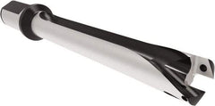 Allied Machine and Engineering - Series 26, 26 to 28.99mm Diam, 32mm Diam Straight Shank with Flange, Straight Flute Spade Drill - 289.9mm Max Depth, 394.4mm OAL, Long Length, Through Coolant - Exact Tool & Supply