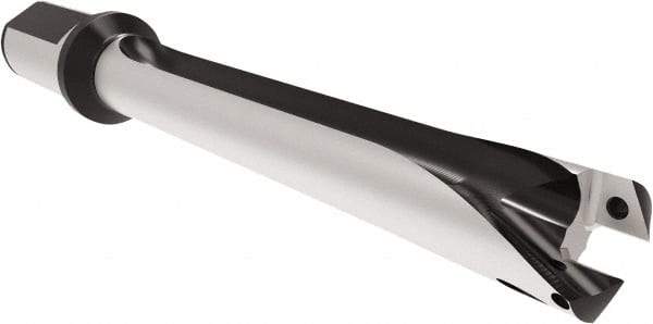 Allied Machine and Engineering - Series 26, 26 to 28.99mm Diam, 1-1/4" Diam Straight Shank with Flange, Straight Flute Spade Drill - 11-13/32" Max Depth, 15-7/16" OAL, Long Length, Through Coolant - Exact Tool & Supply