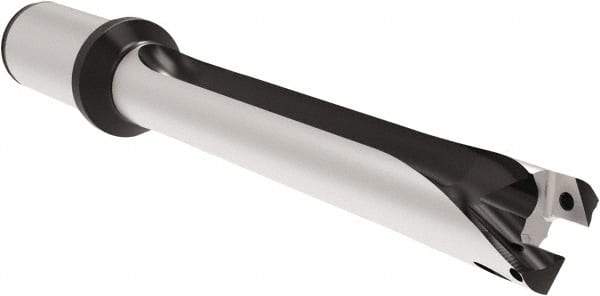 Allied Machine and Engineering - Series 26, 26 to 28.99mm Diam, 1-1/4" Diam Straight Shank with Flange, Straight Flute Spade Drill - 11-13/32" Max Depth, 15-7/16" OAL, Long Length, Through Coolant - Exact Tool & Supply